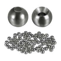 Uxcell 3.5mm Dia Tungsten Beads for Fly Tying [50PCS] - Slotted Head Ball- [#10-12 - Dark Nickel Color] Sink Deeper Tapered Hole Fly Fishing Materials