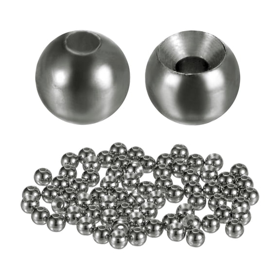 Uxcell 3.5mm Dia Tungsten Beads for Fly Tying [50PCS] - Slotted Head Ball- [#10-12 - Dark Nickel Color] Sink Deeper Tapered Hole Fly Fishing Materials