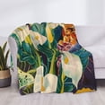 thumbnail image 3 of Fuzoiu Tropical Floral Jungle Print Flannel Blanket,Throw Blanket,Flannel Home Decor,Fleece Bed Blankets,Cozy Soft Blanket for Bed, Sofa, Camping, and Travel-50"x40", 3 of 6