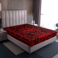 thumbnail image 4 of Erosebridal Rde Damask Flower Sheet Set Queen, Retro Boho Bedding Sets Queen Size, Mandala Hippie Decor, 4pcs, 4 of 7