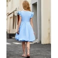 thumbnail image 6 of Arshiner Tween Girls Summer Bubble Dress Ruffle Sleeve Casual Party Midi Dresses, 6 of 6