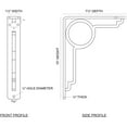 thumbnail image 2 of Ekena Millwork 1 1/2"W x 7 1/2"D x 10"H Maria Wrought Iron Bracket, (Single center brace), Antiqued Copper, 2 of 8