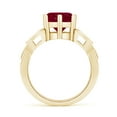 thumbnail image 2 of ANGARA Natural Solitaire Round 2.1 ct Ruby Celtic Knot Engagement Ring in 14K Yellow Gold for Women (Size-8mm) | July Birthstone, Birthday, Anniversary, Jewelry Gift for Women | Natural Ruby Ring, 2 of 10