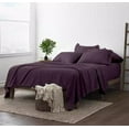 thumbnail image 3 of Pure Organic Cotton Sheets - Queen XL Size, Plum Color, Bedsheet 1000-Thread-Count, 15 inch Deep Pockets, 3 of 7