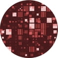 thumbnail image 1 of Ahgly Tapis Rond Lavable en Machine Intérieur Transitionnel Rouge Châtaigne, 8 Pieds Rond, 1 of 7