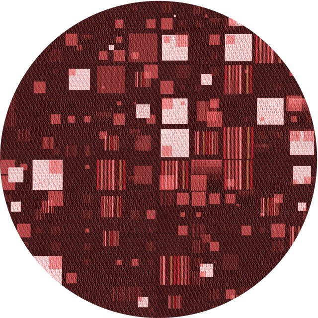 Ahgly Tapis Rond Lavable en Machine Intérieur Transitionnel Rouge Châtaigne, 8 Pieds Rond