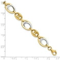 thumbnail image 3 of 14k Gold Two-Tone Polished Fancy Link Bracelet, 3 of 4