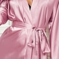 thumbnail image 4 of Dihao Silk Robes for Women Floral Printing Trim Satin Bride Robe 3/4 Sleeve Sexy Kimono Robe Sleepwear Women Solid Color Tie Straps Ice Shreds Taste Fashion Sexy Bathrobe Robe, 4 of 6
