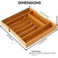 thumbnail image 2 of Vaiyer Bamboo Expandable Drawer Organizer for Utensils Holder Expands up to 20 inches wide, Adjustable Cutlery Tray,, 2 of 7