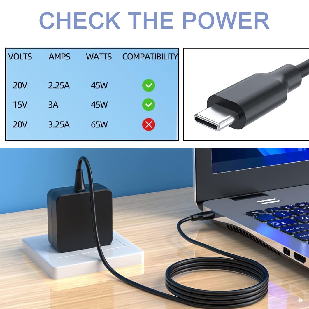 Brekiya 45W Chargeur pour Ordinateur Portable Acer Chromebook 11 13 14