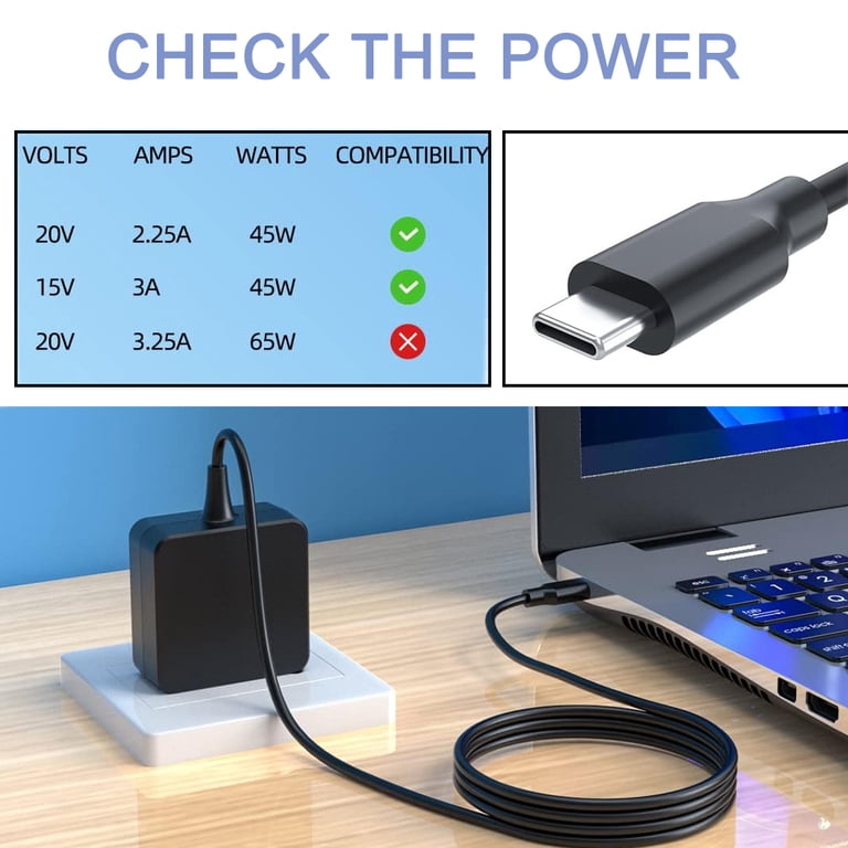 USB C Charger 45W for Acer Chromebook Spin CP CB 311 315 11 13 15
