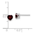 thumbnail image 2 of Auriga Fine Jewelry 14K White Gold Heart Garnet Stud Earrings (L- 0.24 inch, W- 0.2 inch) for Women, 2 of 6