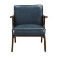 thumbnail image 2 of Brown Finish, 22" Seat Depth / Blue Accent Chair for Living Room, 2 of 5