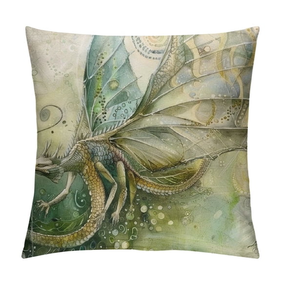 PRATYUS Beautiful Enchanted Dragonfly Throw Pillow Cover Cozy Square Throw Pillowcases Home Decorative for Bed Couch Sofa Living Room Cushion Cover 12x12in