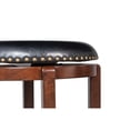 thumbnail image 3 of Ovi 29 Inch Swivel Bar Stool Nailhead Trim Walnut Brown Faux Leather - Saltoro Sherpi, 3 of 6