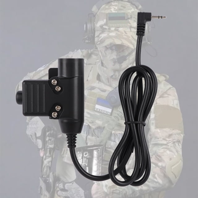 Cable PTT, Cable PTT Walkie Talkie Fácil Instalación Clip Trasero Fuerte Material ABS De Color Negro Para Auriculares ZT