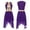 Purple, variant on Kaerm Women Color Block Petchwork Sleeveless Irregular Hem Dress Lyrical Dance Performance Dress Royal Blue M