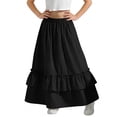 thumbnail image 4 of ATOGUTA Big Girls Skirt Casual High Waist Stretchy A-Line Skirts Soft Skorts Fashion Clothes Size 4T-15. Black, 4 of 6