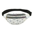 thumbnail image 1 of Waistpack PU leather patchwork pattern men's and women's universal diagonal bag personalized laser waist bag beach bag, 1 of 6