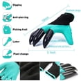 thumbnail image 4 of Guantes de jardín con garras - Guantes de jardín impermeables y transpirables para cavar, plantar, desmalezar, sembrar, proteger uñas y dedos, los mejores regalos de jardinería para mujeres y hombres (verde) -Verde- oso de fresa Electrónica, 4 of 5