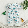 thumbnail image 7 of Baby Birthday Jumpsuit 𝐈𝐧fant Boys Girls Clothes Short Sleeve Cartoon Dinosaur Print Bodysuits 𝐍ewborn Outfit, 7 of 7