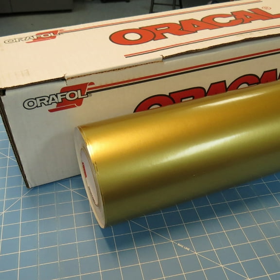 Metallic Gold 12" x 10 Ft Roll of Glossy Oracal 651 Vinyl for Craft Cutters and Vinyl Sign Cutters