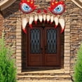 thumbnail image 2 of Halloween Monsters Face Outdoor Decoration With Eyes Fangs Nostril Garage Door Archway Entryway Car Decorations, 2 of 6
