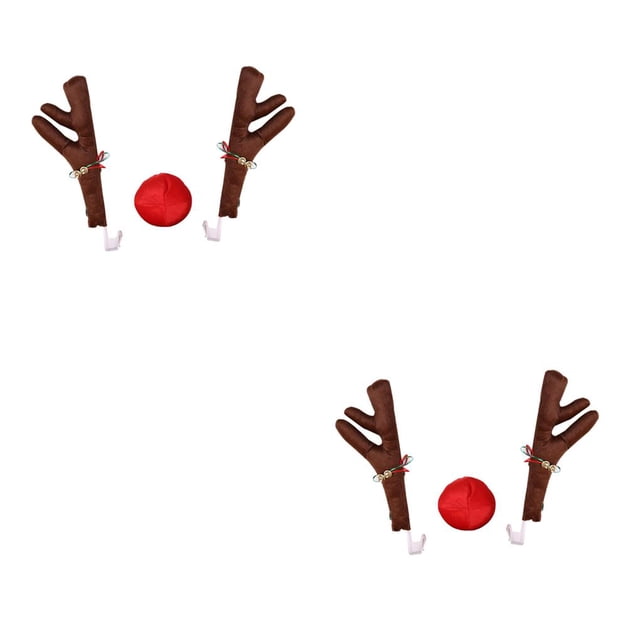 Riwesomey 3 unids/set ciervos Navidad decoración coche vehículo nariz cuerno disfraz Kit Navidad cuernos adornos Auto decoración Type2 NO2 Riwesomey CBP106133