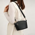 thumbnail image 4 of URSOFINE Women's Genuine Leather Crossbody Purse Multi-Zipper Bucket Bag Lightweight Casual Shoulder Bag for Everyday & Travel, 4 of 8