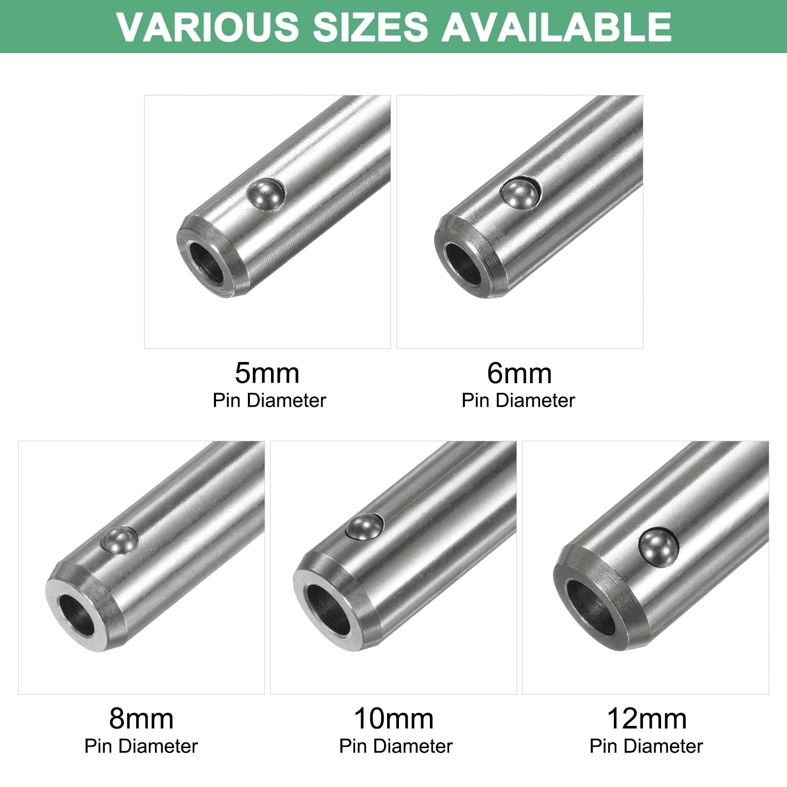 Uxcell 4Pcs Ball Locking Pins 8mm Dia 25mm Usage Length Button Handle Quick Release Pin