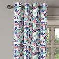 thumbnail image 2 of Ambesonne Mid Century Grommet Curtain, Pastel Funky Shapes, 50" x 108", Dark Purple Dark Coral, 2 of 6