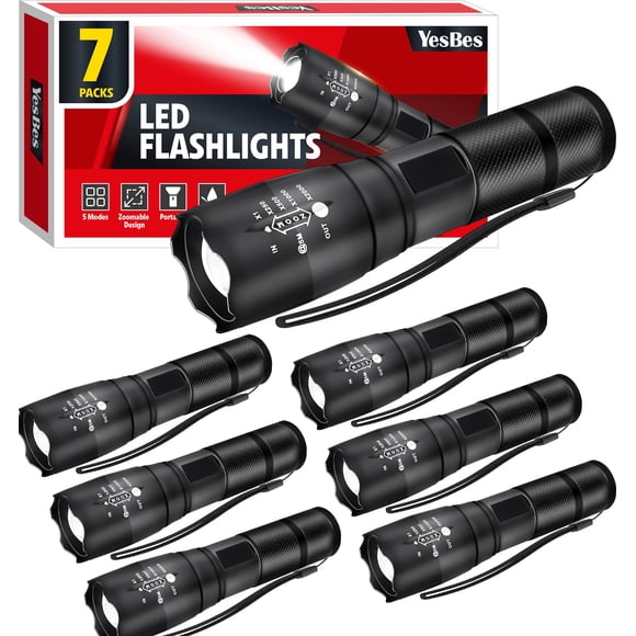 Paquete de 7 Linternas LED YesBes de Alta Luminosidad e Impermeables