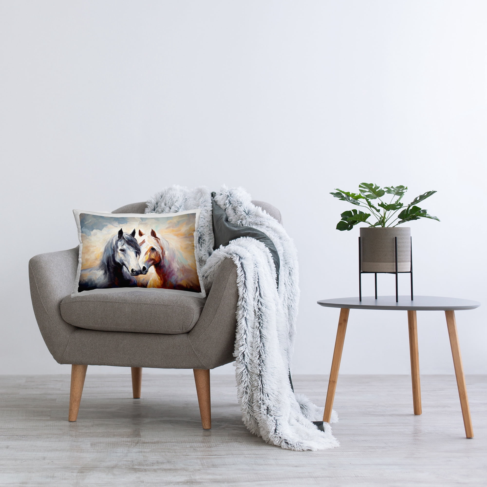 Stupell Industries Stallions with Sun Rays Decorative Printed Throw Pillow Design by Ramona Murdock