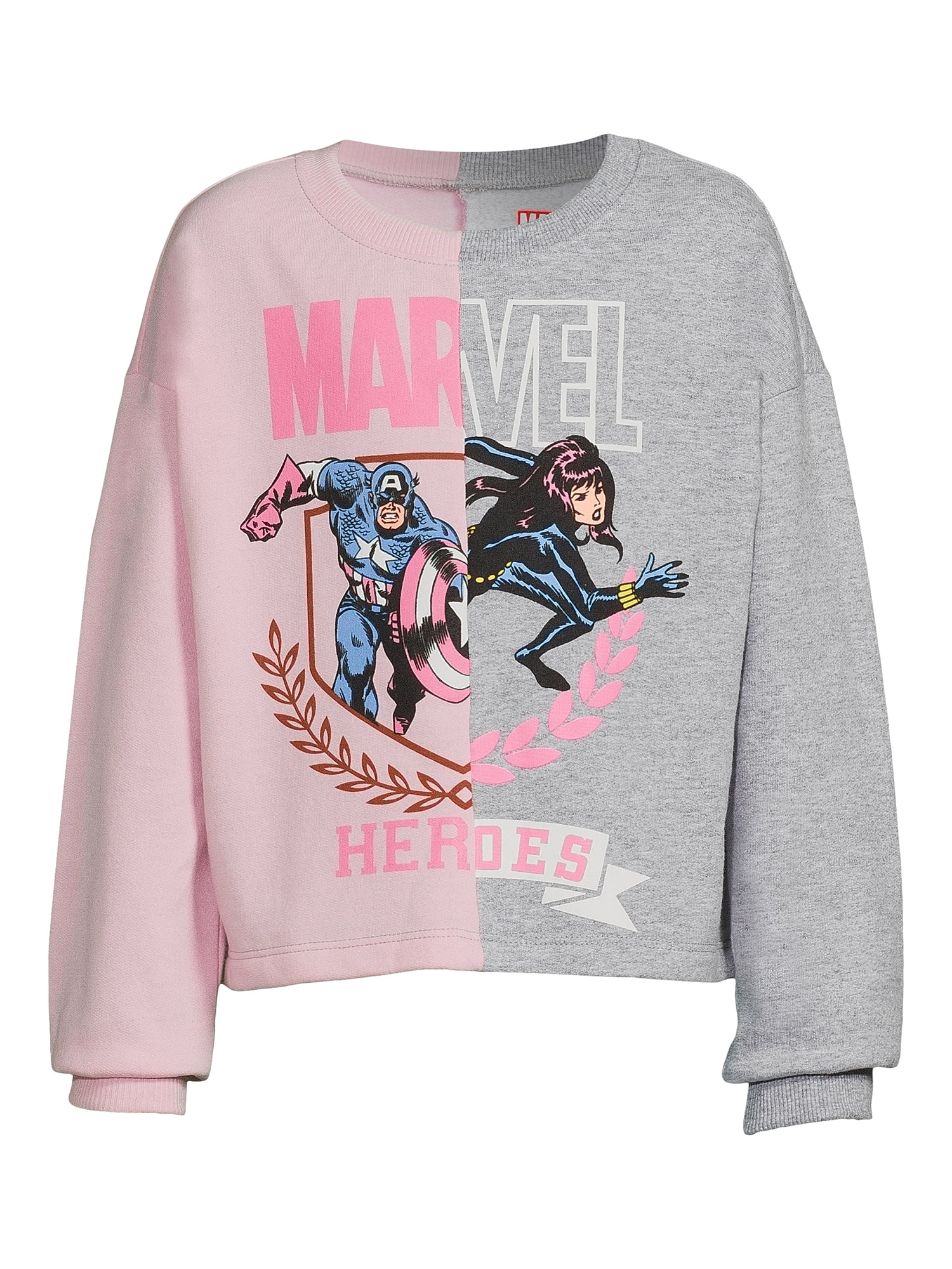 Marvel Girls' Split Graphic Sweatshirt, Sizes 4-16