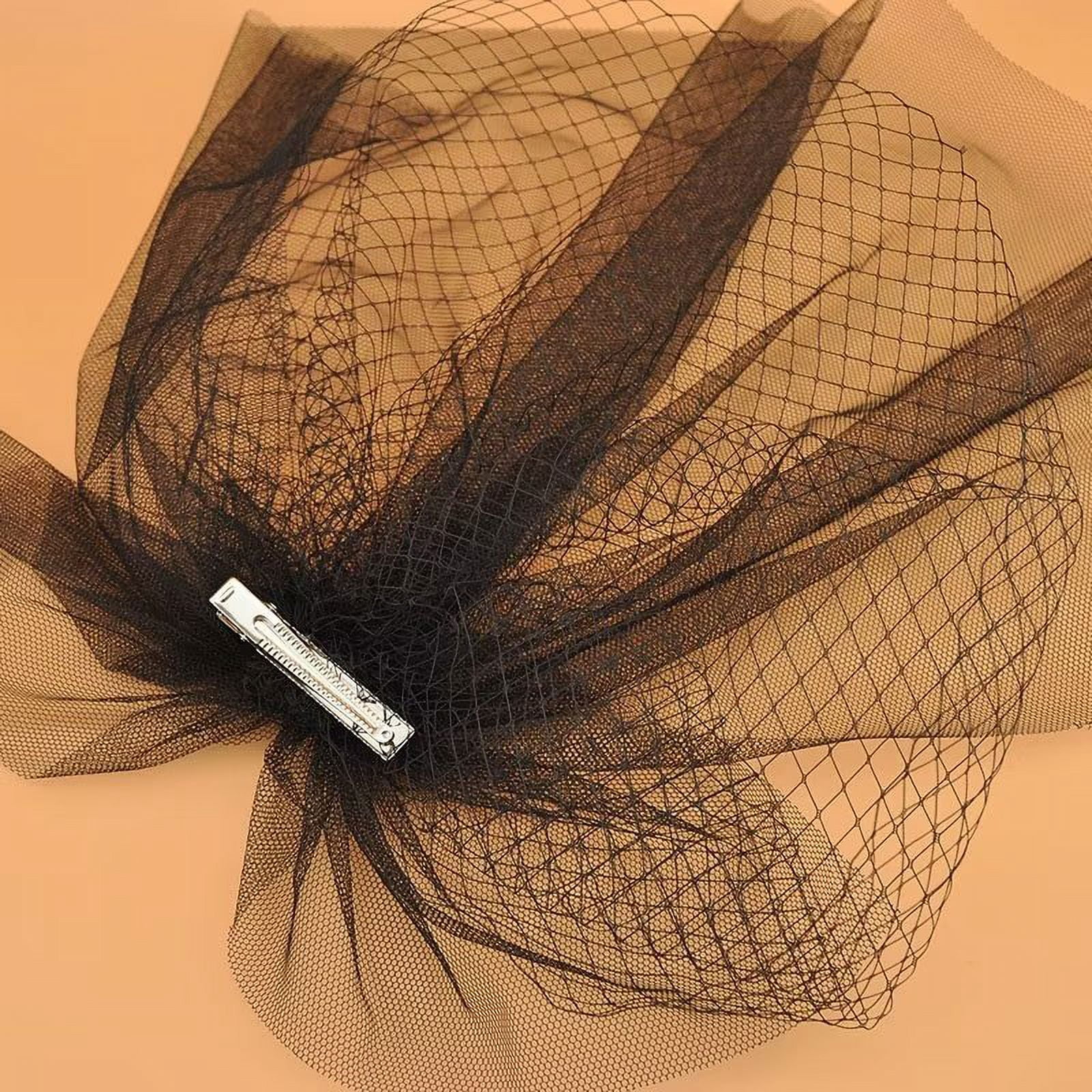 Women Mesh Veil Black Bridal Birdcage Short Wedding Face Veil with Clip Ayliss Women Mesh Veils Black Bridal Birdcage Short Wedding  main image 4