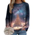 thumbnail image 2 of Futezty Women Christmas Tree Sweatshirt 3D Print Graphic Xmas Sweaters Crewneck Long Sleeve Shirt Pullover, 2 of 7