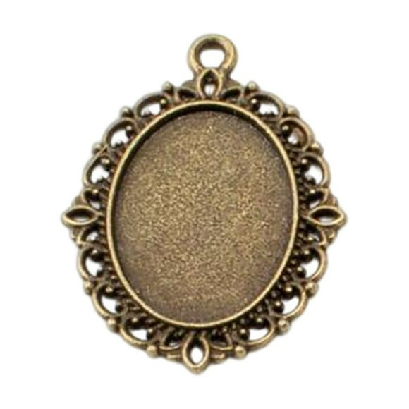 Xingzhi 50pcs Pendant Base Oval Blank Cameo Gem Bases Alloy Blank Necklace Jewelry Setting Handmade Clothes Accessories Antique Bronze