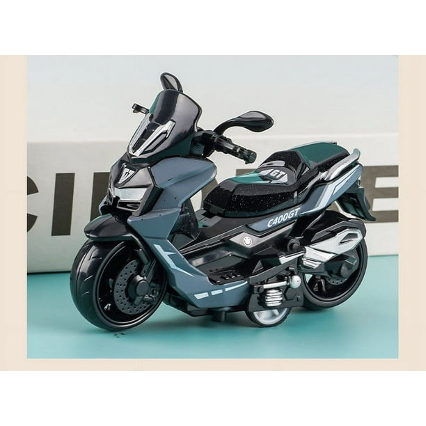 Mini juguete modelo de motocicleta de aleación fundida a presión | Bicicleta de carreras deportivas coleccionable | Detalles realistas | Neumáticos de caucho con cuerpo metálico | Pedales giratorios