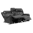 thumbnail image 3 of Intercon Furniture Faux Leather Dual-Power Loveseat w/Console in Gray, 3 of 6