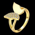 thumbnail image 2 of QQTDFG 18K Rose Gold Plated Fashion Ring AAA Zirconia Women Butterfly B247-18K Gold Plated-7, 2 of 7