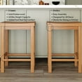 thumbnail image 4 of Now Furniture 24" Counter Stool, Set of 2 Wooden Backless Bar Height Kitchen Stool, Pecan, 4 of 8