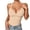Beige, variant on Women's V Neck Racerback Tank Top with Built in Bra, Thin Spaghetti Strap Sleeveless Basic Shirt, Sexy Camisole for Daily Wear or Going Out, Plus Size Available, Soft and Stretchy Black M