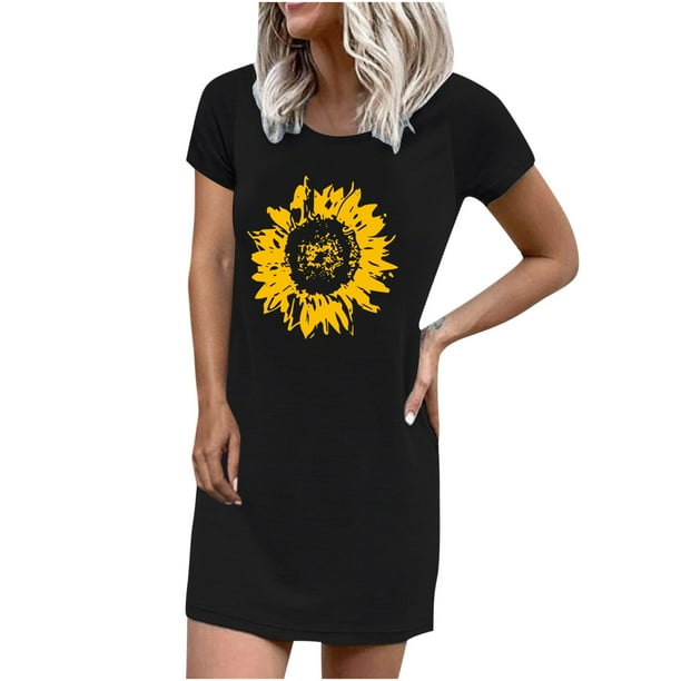 Vestido Seaxy de manga corta con estampado de verano y cuello redondo informal a la moda para mujer Fridja bnh3259