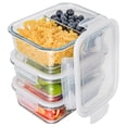 thumbnail image 1 of GPED Contenedor de Almacenamiento de Alimentos de Vidrio con Tapas, Paquete de 3 Contenedores de Preparación de Comidas de 34 oz con 2 Compartimentos, Contenedores Herméticos para Almuerzo, Caja Bent, 1 of 7