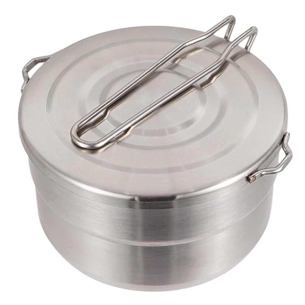 Stainless Steel Outdoor Camping Pot Portable Mountaineering Cooking Pot