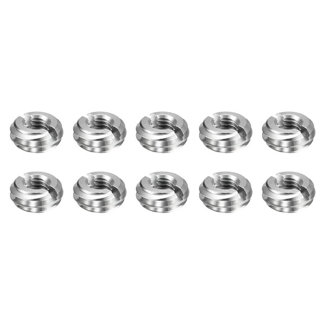 Uxcell 10 Pcs Inserts de Réparation de Filetage M10 x 1.5 Mâle à M5 x 0.8 Filetage Femelle 5mm Long Écrous de Réduction en Acier Inoxydable Manchons Métriques Auto-Tappants