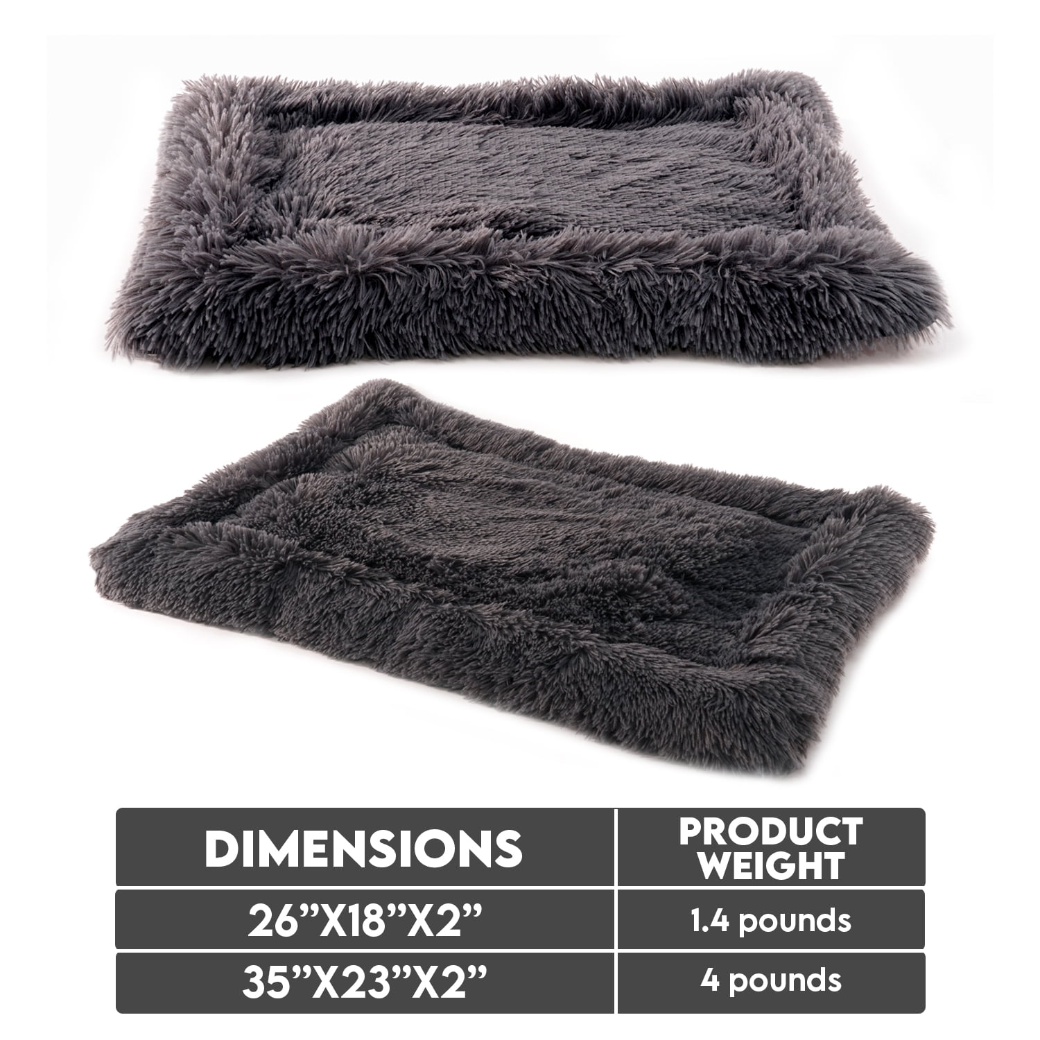 Precious Tails Eyelash Faux Fur Bordered Cat Dog Mat - Large