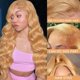 thumbnail image 2 of Peluca Zamsta con encaje frontal, cabello humano rubio miel, 22 pulgadas, 2 of 7