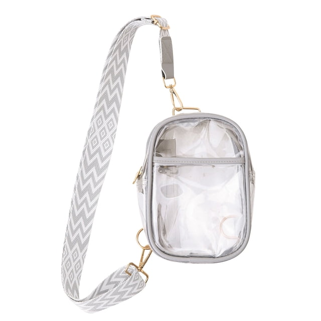 TopLLC Sac Bandoulière Transparent, Sac à Main en PVC Transparent avec Sangle Ajustable Style Bohème, Sac de Poitrine Décontracté Imperméable Approuvé pour Stade Sac d'Épaule Transparent pour Concerts Sports Festivals