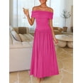 thumbnail image 2 of Vestido largo ZESICA con hombros descubiertos para mujer, verano 2025, rosa M, 2 of 7